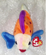 1999 TY Retired Beanie Fish &quot;LIPS&quot; - Has Hanging Tag - 8&quot; Rainbow Fish - £6.75 GBP