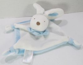 Gund LA COLLECTION BEBE Blue Bunny Plush Mini Security Blanket Blankie 7&quot; - £8.86 GBP
