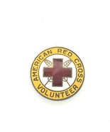 Vintage Sign Sterling I.R. American Red Cross Volunteer Yellow Enamel Pi... - $44.55