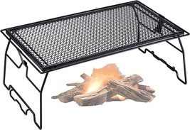 Campingmoon Steel Foldable Campfire Grill Stackable Storage Rack Camping, 1T. - £41.16 GBP