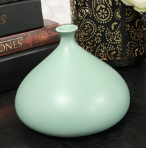 Teco Art Pottery by Frank Lloyd Wright Contemporary Satin Green Kiss Vase Decor - $55.99