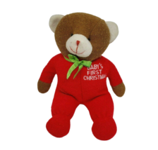 9&quot; Aurora 1999 Just Friends Baby&#39;s 1ST Christmas Teddy Bear Stuffed Animal Plush - $113.05