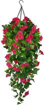 Hanging Planter with Artificial Hanging Vine Flowers, Plant Hanger UV Re... - $22.99