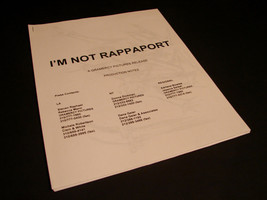 1996 I&#39;M NOT RAPPAPORT  Movie Press Kit Production Notes Pressbook Walter Mathau - £10.10 GBP