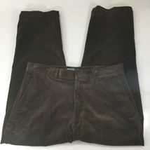 Polo Ralph Lauren 34 x 26 Brown Corduroy Pants Trousers Flat Front - £32.65 GBP