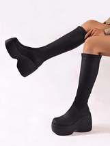 Round Toe Platform Boots - $137.37 CAD