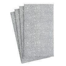 Caspari Jute Paper Linen Guest Towel Napkins in Charcoal - Four Packs of 12 - £15.08 GBP+