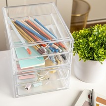 Martha Stewart Brody Desk Organizer With 2 Drawers, Stackable Plastic, C... - £24.79 GBP