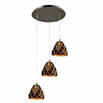 Oblique contemporary 3-Light LED Cluster Pendant with laser cut glass shades - £51.54 GBP
