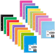 Spiral Notebook, Pack of 18, 1 Subject College Ruled Spiral Bound, Pastel Color  - £41.99 GBP