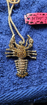 New Betsey Johnson Necklace Lobster Yellow Rhinestone Beach Collectible Decorate - £11.84 GBP