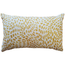 Matisse Dots Golden Yellow Throw Pillow 12x19, Complete with Pillow Insert - £34.06 GBP