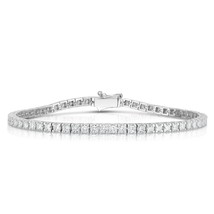 7.25&quot; Round Cut D/VVS1 Diamond Tennis Bracelet 14k White Gold Over 7 Ct Ladies - £159.46 GBP