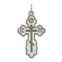 Silver Antiqued Eastern Orthodox Cross Pendant QC5233 - $69.12