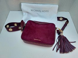 Michael Kors Brooklyn  Suede &amp; Leather  Crossbody Bag Purse - £274.64 GBP