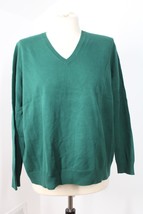 Lands End LP Green V-Neck Supima Cotton Stretch Knit Pullover Sweater - £22.72 GBP