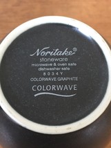 Pair 2 Noritake Colorwave Graphite 8034Y Black White Stoneware Coffee Cu... - $29.99