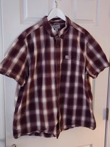 Carhartt Working Wear Flannel Brick Red Men Button Up Men’s 2XL Short Sl... - $19.79