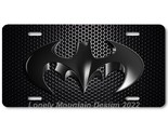 Cool Batman Inspired Art on Black Mesh FLAT Aluminum Novelty License Tag... - $17.99