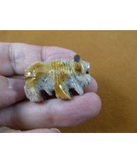 (Y-BUF-49) little tan BUFFALO calf bison carving stone gemstone SOAPSTON... - $156.31 MXN
