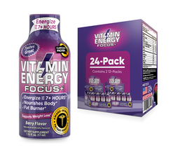 Vitamin Energy® Focus+ Berry &#39;Clinically Proven&#39; Energy Shots (24pk) - £39.14 GBP