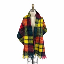 Vtg Heather Brae Mohair &amp; New Wool Shawl/Wrap/Muffler Smiths Scotland 72... - $57.02