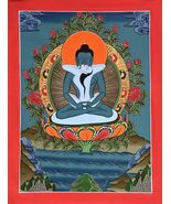 BUDDHA SHAKTI/ SAMANTABHADRA ORIGINAL HAND PAINTED TIBETAN THANGKA PAINTING - €125,09 EUR