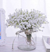 10Pcs 30 Bunches White Babys Breath Artificial Flowers Real Touch Fake - £33.48 GBP