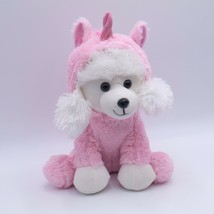 Kellytoy Stuffed White Poodle Dog Puppy Plush In Pink Unicorn Costume 11" - £11.85 GBP