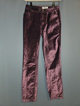 We The Free Sweet Jane Skinny Burgundy Velvet Pants Size 25 - $785.20 MXN