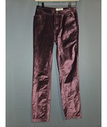 We The Free Sweet Jane Skinny Burgundy Velvet Pants Size 25 - $56.23 CAD