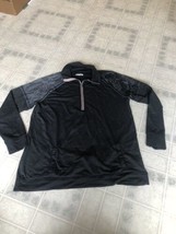 Maurices Size Medium Black Half Zip Knit Pull Over Jacket velvet Accents - $24.55