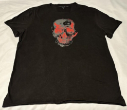 John Varvatos USA Men&#39;s Red Skull Graphic Black Short Sleeve Tee Size XXL NWOT - £33.62 GBP