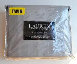 Lauren Ralph Lauren Dunham Sateen 300TC Cotton Sheet Set TWIN NEW Dove G... - £45.58 GBP