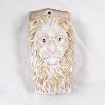 Lion Head Wall Pocket Planter Vintage Beige Neutral - £17.08 GBP