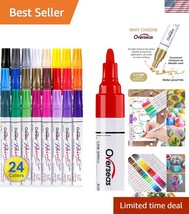 Premium Permanent Paint Pens - 24 Assorted Colors, Medium Tip for All Su... - $39.00