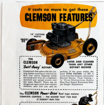 1956 Clemson Swirl Away Lawn Mower Advertisement Agriculture Rotary DWWW13 - $372.45 MXN