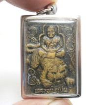 Hanuman Lp Pern Ride Tiger Pendant 3 Bless 1998 Muay Thai Strong Life Protection - £38.32 GBP