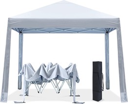 Mastercanopy 10X10 Pop-Up Canopy Tent Outdoor Beach Canopy With 4 Foot, White - £114.33 GBP