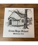 Cross Keys School Medford, N. J. Decorative Ceramic Tile, 6&quot;x6&quot; Wall Han... - £14.47 GBP