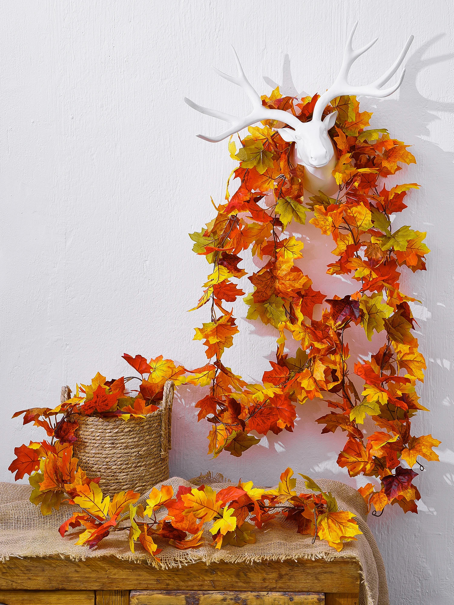 House Home 175cm Autumn Decoration Artificial Maple Leaves Garland Vine ThankAvi - £19.66 GBP