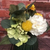 Opalhouse 13” Artificial Hydrangea Bundle Yellow White Green Flower Bouquet Stem - £10.59 GBP