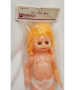Girl Doll Body Blond Yellow Hair 13.5&quot; Caucasian New Blue Eyes Open Clos... - £23.50 GBP