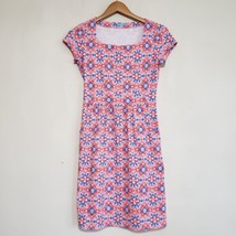 J McLaughlin Emma Catalina Cloth Dress Short Sleeve Geometric Sz XS blue Pink - £34.99 GBP