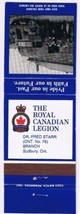 Matchbook Cover Sudbury Royal Canadian Legion Branch 76 Fred Starr Canteen Truck - £0.77 GBP