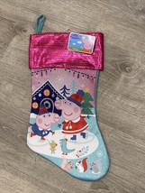17 inch Christmas Stocking Peppa Pig Ice Skating with Friends - £9.76 GBP
