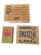 Stampin Up Studio G Rubber Stamps Lot Of 3 Birthday Theme Card Making Craft Lot - £8.91 GBP