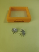 Crescent Earrings Earrings,Unique Sunburst Design image 3