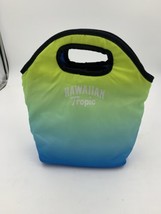 Hawaiian Tropic Zippered Insulated Handled Bag Green Blue Ombre Effect - $8.60