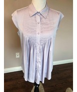 CATHERINE by Catherine Malandrino Lilac Sleeveless Pintuck Blouse SZ 6 C... - $731.99 MXN